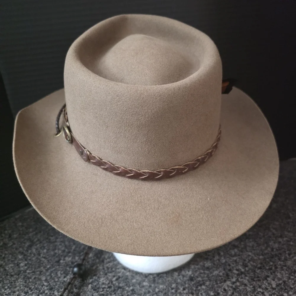 Vintage Akubra Western Australian Stockman Hat Brown Felt Mens Size 58 Outback